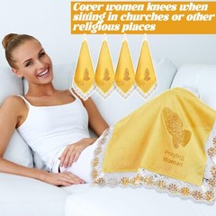 6 Pack 23” Lap Scarf for Women Church with Lace Christian Satin Handkerchief…