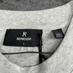 Represent Shirt Mens Large Ice Grey Marl Initial Oversized Jersey Tee Cotton