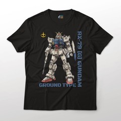 08th MS Team Anime RX-79 Ground Type Gundam Anime Graphic Cotton Tee Shirt