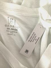 GEORGE White Short Sleeve V-Neck Tee Shirt Sz. 2XL*