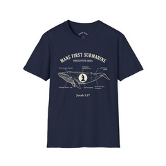 Jonah Whale Submarine Diagram T-Shirt | Jonah 1:17 “UNISEX SOFTSTYLE GILDAN 64