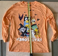 Bluey Fangtastic Orange Halloween Long Sleeve T Shirt Mens XL, Extra Large