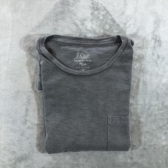 J.Crew Shirt Mens Medium Gray Garment Dyed Pocket Tee Made USA Cotton Basic