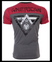 AMERICAN FIGHTER Charcoal Red ALASKA Athletic Graphic T-shirt NWT