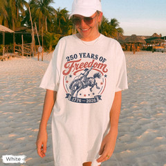 Retro 250 Years of Freedom Cowboy Horse Tee, 1776-2026 Western Shirt, 250th tee