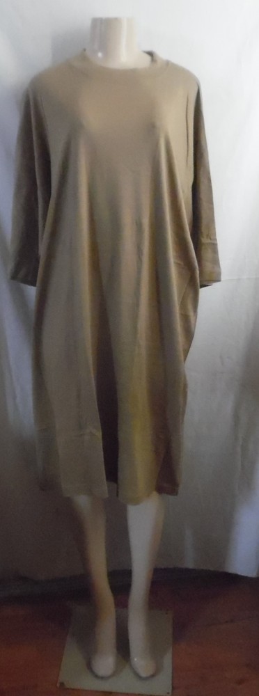 BEIGE TAN EXTRA LONG COTTON PLAIN T-SHIRT OR SLEEPSHIRT TSHIRT FITS 2X / 3X