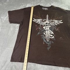 Avirex Shirt Mens XL Vintage 2000s skull sword Brown Graphic