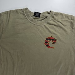 Mens Shark Graphic Long Sleeve Tee WRV Wave Riding Vehicles Olive Skater Large