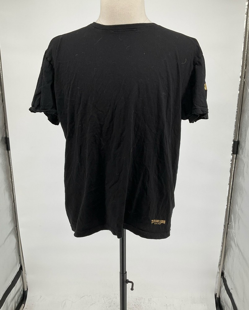 True Religion Black & Metallic Gold Graphic Crewneck T-Shirt Size L
