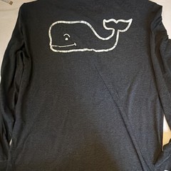 Vineyard Vines Men’s XL Black Long Sleeve Pocket Tee Whale Logo Graphic