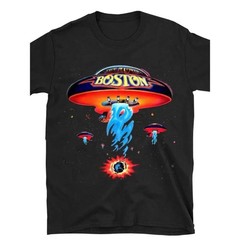 100% Cotton Boston Band T-Shirt Poster Shirt Spaceship Rock Band T-Shirt Men’S B