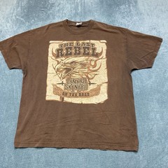 VTG AAA Lynyrd Skynyrd The Last Rebel T Shirt Mens 2XL Brown Graphic Print