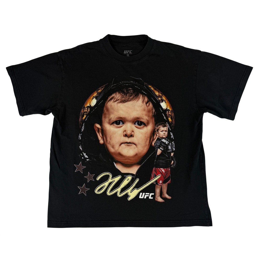 UFC T-Shirt Mens Large Black Hasbulla Magomedov Graphic Oversized MMA Tee