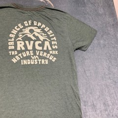 Vintage RVCA Ridge SS Dye T Shirt Mens Large Olive Green Crew Neck Summer Tee