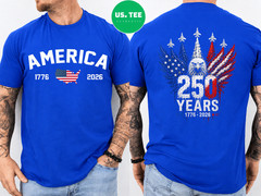 250 Years American 250th USA Patriotic Eagle 4th of July 2 Sides T-Shirt