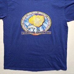 Kauai Hawaii The Garden Isle Graphic Tee Dolphin Tropical Blue 2X Shirt