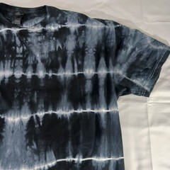 Striped Tie Dye T Shirt Unisex Adult 3XL Black White Gildan Softstyle Cotton New