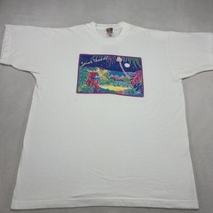 Vintage Saint Thomas Shirt Mens XL White Tropical Graphic Fruit Of The Loom 90s
