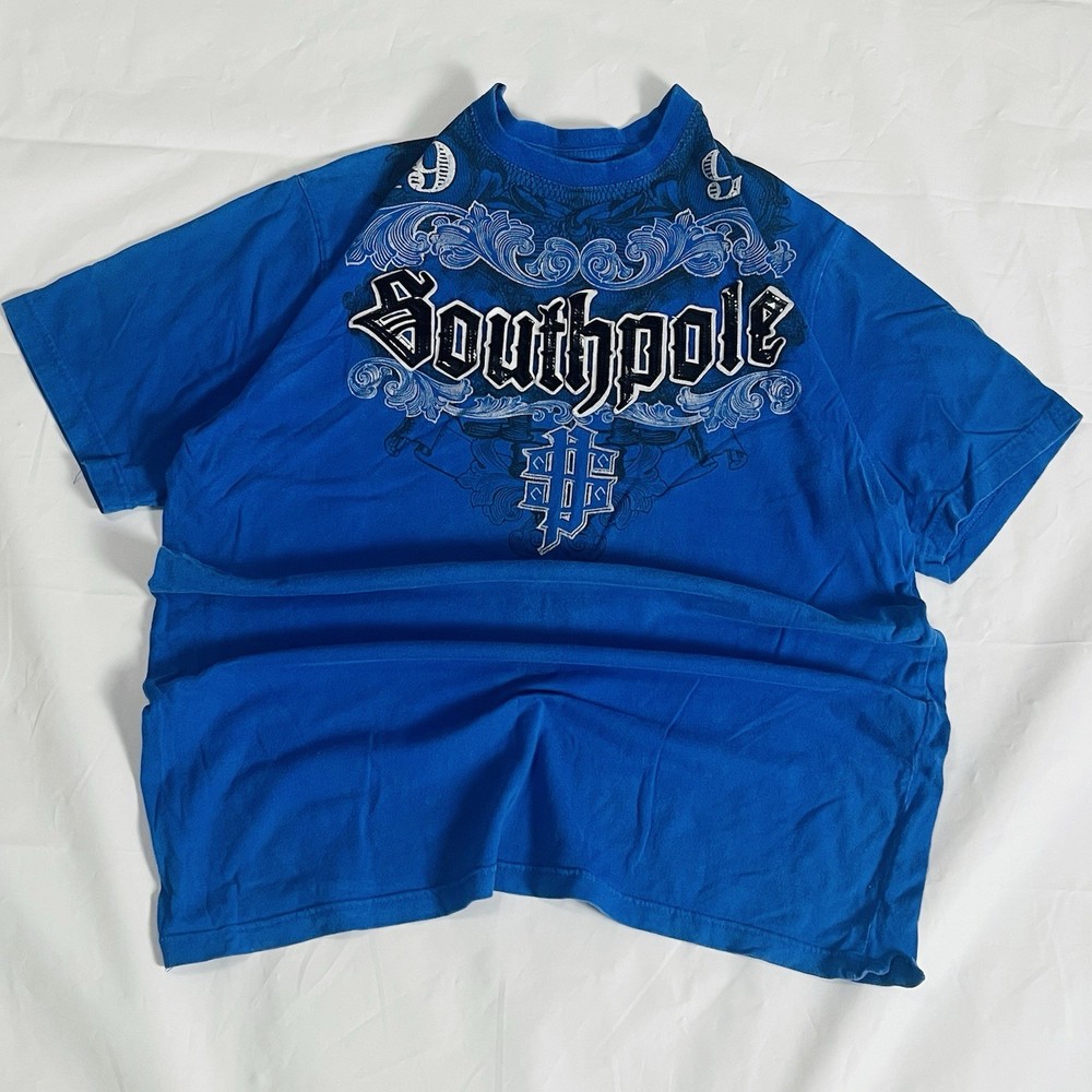 Y2K Distressed Men’s Southpole Graphic T-Shirt Grunge Gothic Streetwear Size XL