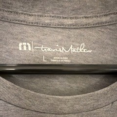 TravisMathew Men’s Gray Flag Graphic Logo Knit Crew Neck T-Shirt Size L