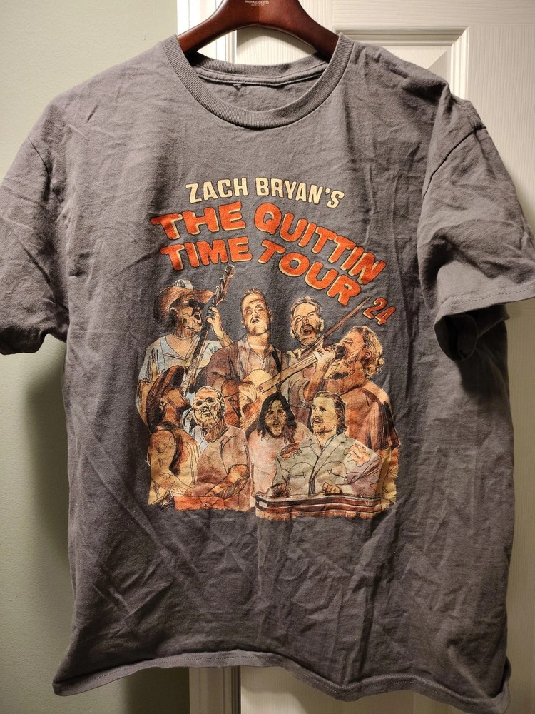 Zach Bryan The Quittin Time Tour 2024 Cotton Brown Shirt S-5XL Shirt SE2060