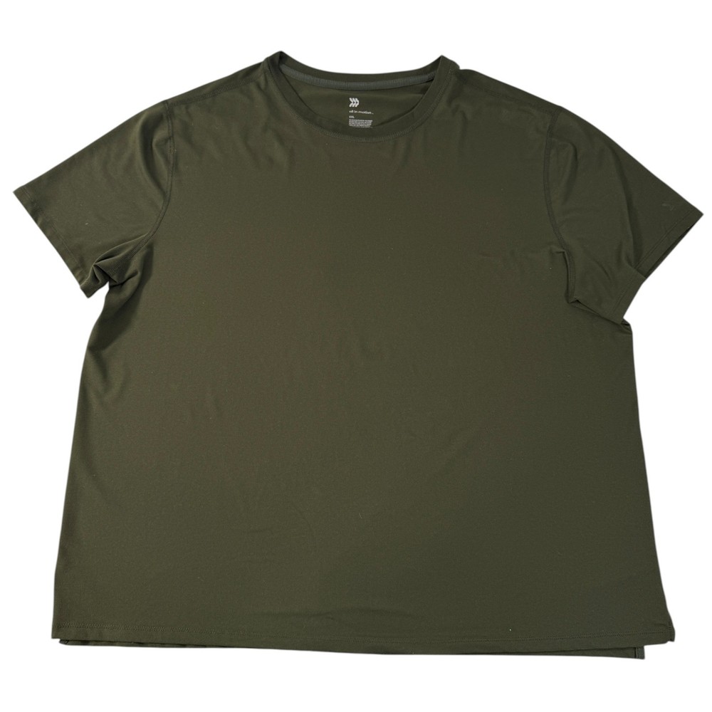 All in Motion Mens XXL Olive Green Performance Short Sleeve T-Shirt Activewear