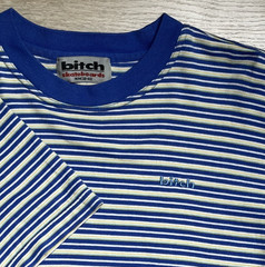 Vintage Bitch Skateboards Striped T Shirt Men’s Size Medium 90S