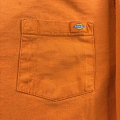 Dickies Men’s Long Sleeve Heavyweight Pocket T-Shirt Orange Size Large Workwear