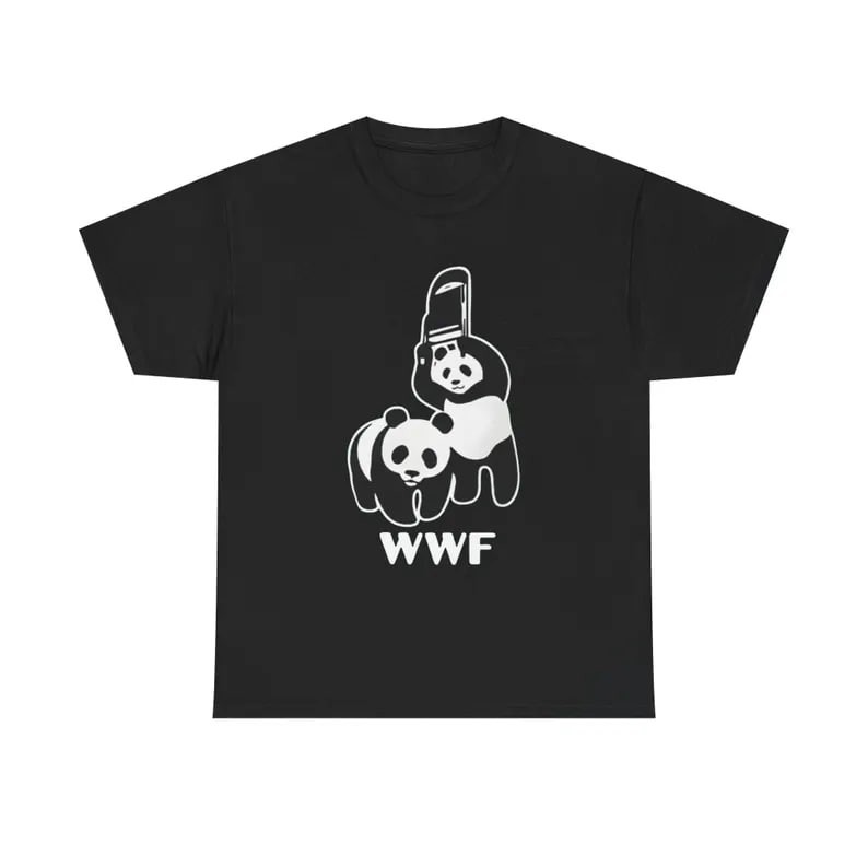 Panda Wrestling Hardcore Chair Tee | Playful Panda Illustration T-Shirt