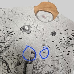 Vintage 90s Fruit of the Loom Naples FL Underwater Reef All Over Print Tee XL