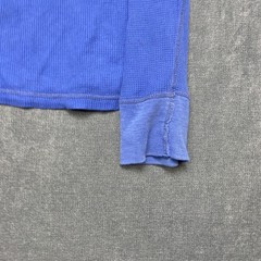 American Eagle Outfitters Thermal Shirt Mens Small Blue Crew Neck Waffle Knit