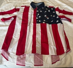 Vintage Ivy Crew Flag Shirt Mens Patriotic Size XXL Button Down Red White Blue