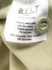 BYLT Basics Men’s Drop Cut Short Sleeve Henley Stretch Beige T-Shirt XXL