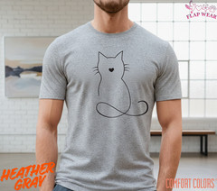 Unisex Minimalist Cat Heart T SHIRT,T shirt women,T shirt men,T shirt vintage