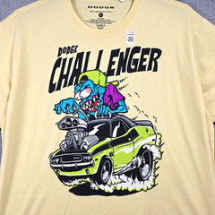 Ratfink Dodge Challenger Shirt Mens XL Yellow Mopar American Muscle Car NWT
