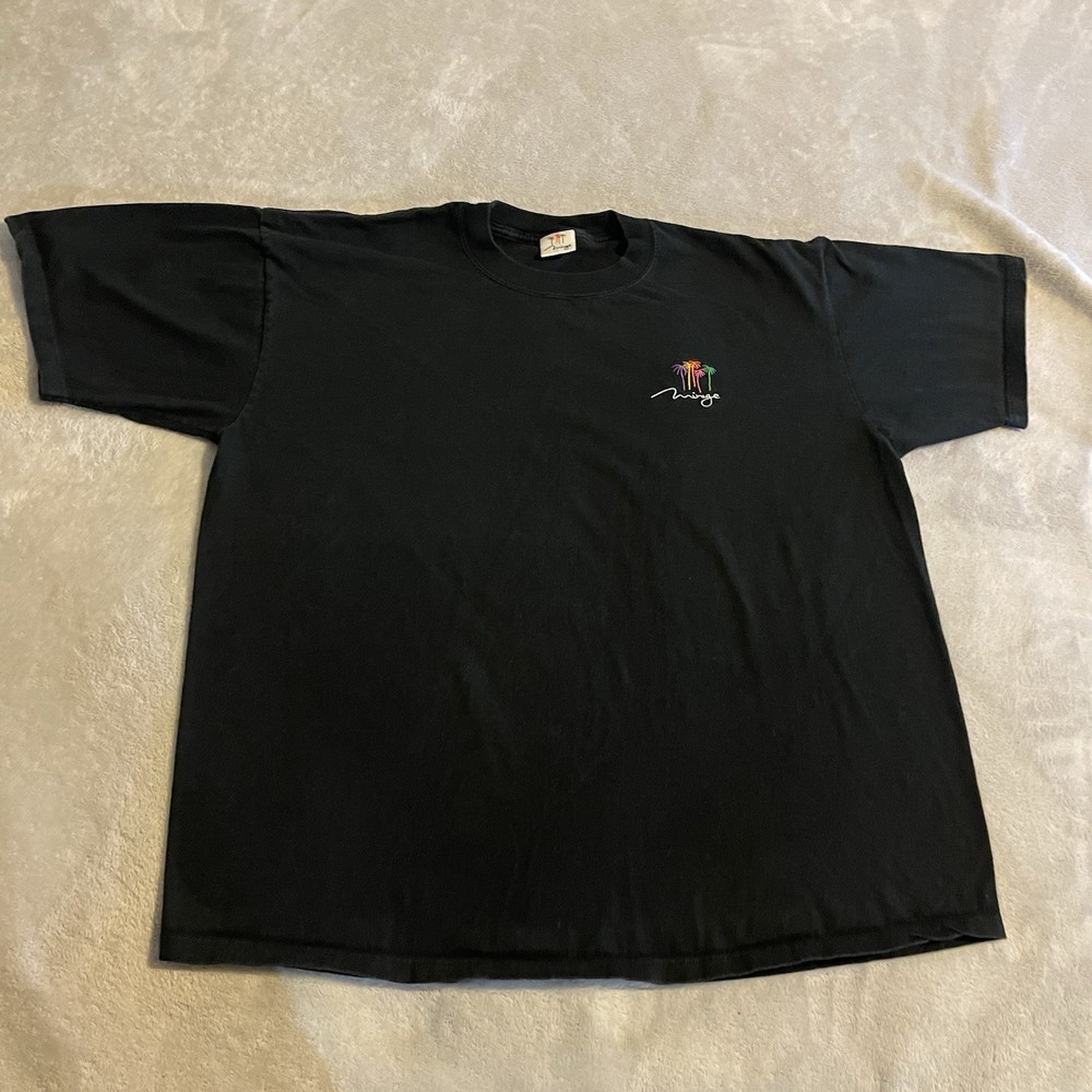 Vintage Mirage Shirt Men XL Black 90s Streetwear Crew Neck Workout Casual Tee