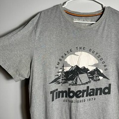 Timberland’s Men Gray T shirt Short sleeve Size XL “Embrace the outdoors”