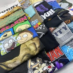 Wholesale Lot of 30 Cartoon/Anime Graphic Short Sleeve Tee Shirts(Sizes In Desc)