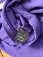 ére studios mens t shirt XS purple cotton jersey short sleeve crew neck logo plain