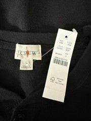 NWT J Crew Oarsman Jacquard Rib-knit Henley Shirt Mens Sz L Black Preppy CL754