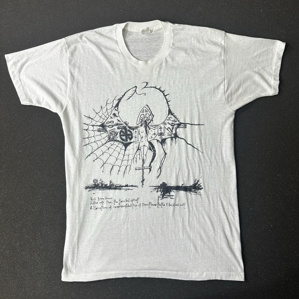 Vintage Crass Tee UK Punk Band T-Shirt XL 50/50 Made in USA 19×28