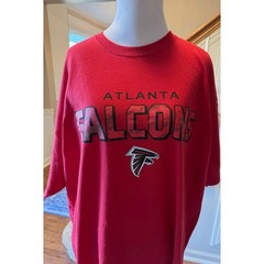 NFL Team Apparel Atlanta Falcons Mens T-Shirt Red XL Short Sleeve Graphic Tee
