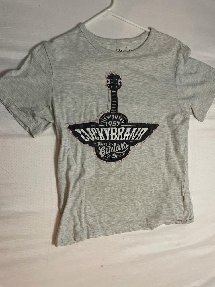 Lucky Brand California Gibson Graphic Print T-Shirt Gray Cotton Men’s M Crew