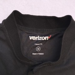 Verizon Wireless Employee Mens M Medium Long Sleeve Polo Shirt Black Classic Fit