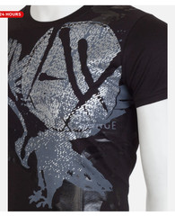 ARMANI EXCHANGE Black EAGLE Short Sleeve Slim Fit Designer Mens T-shirt NWT