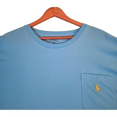 Polo Ralph Lauren Mens 2XB Big Blue Cotton Pocket T-Shirt Yellow Pony Logo