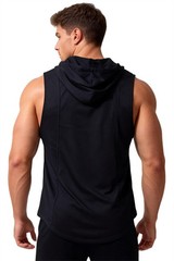 Men’s Quick Dry Hooded Tank Top High Stretch Breathable Gym Athletic Vest