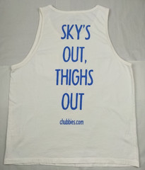 Chubbies Mens XXL Skys Out Thighs Out White Soto Tank Top Graphic Tee Sleeveless