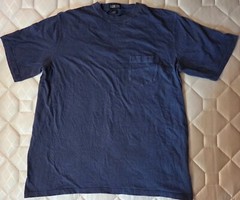 LANDS END Mens Faded Navy Pocket Short Sleeve T-Shirt Size XLT