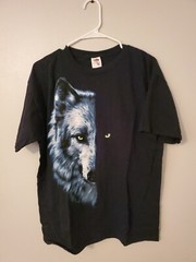 Wolf T Shirt Nice Piece Green Eyes Size Large BB6